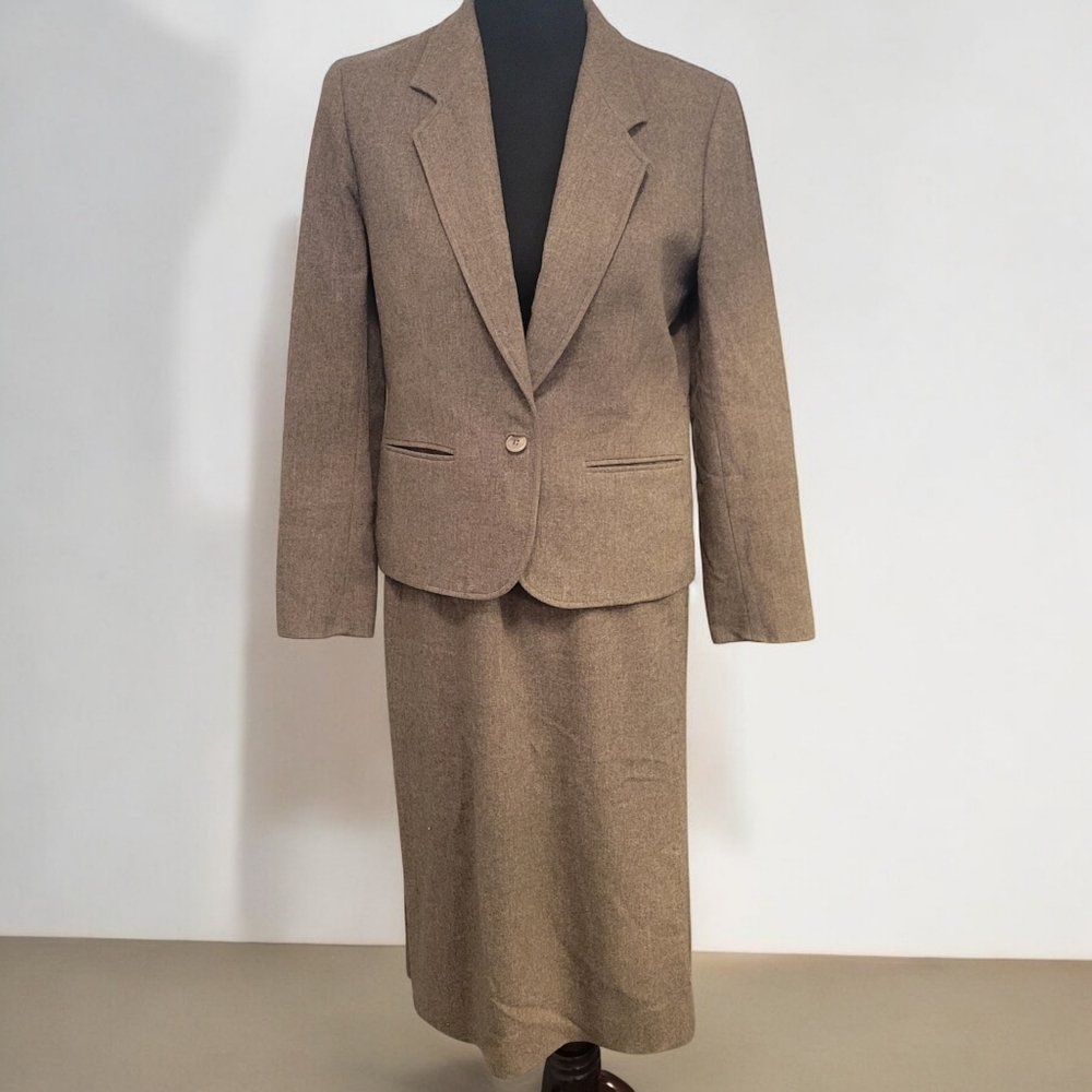 Pendleton Vintage Brown Wool Suit Size 10